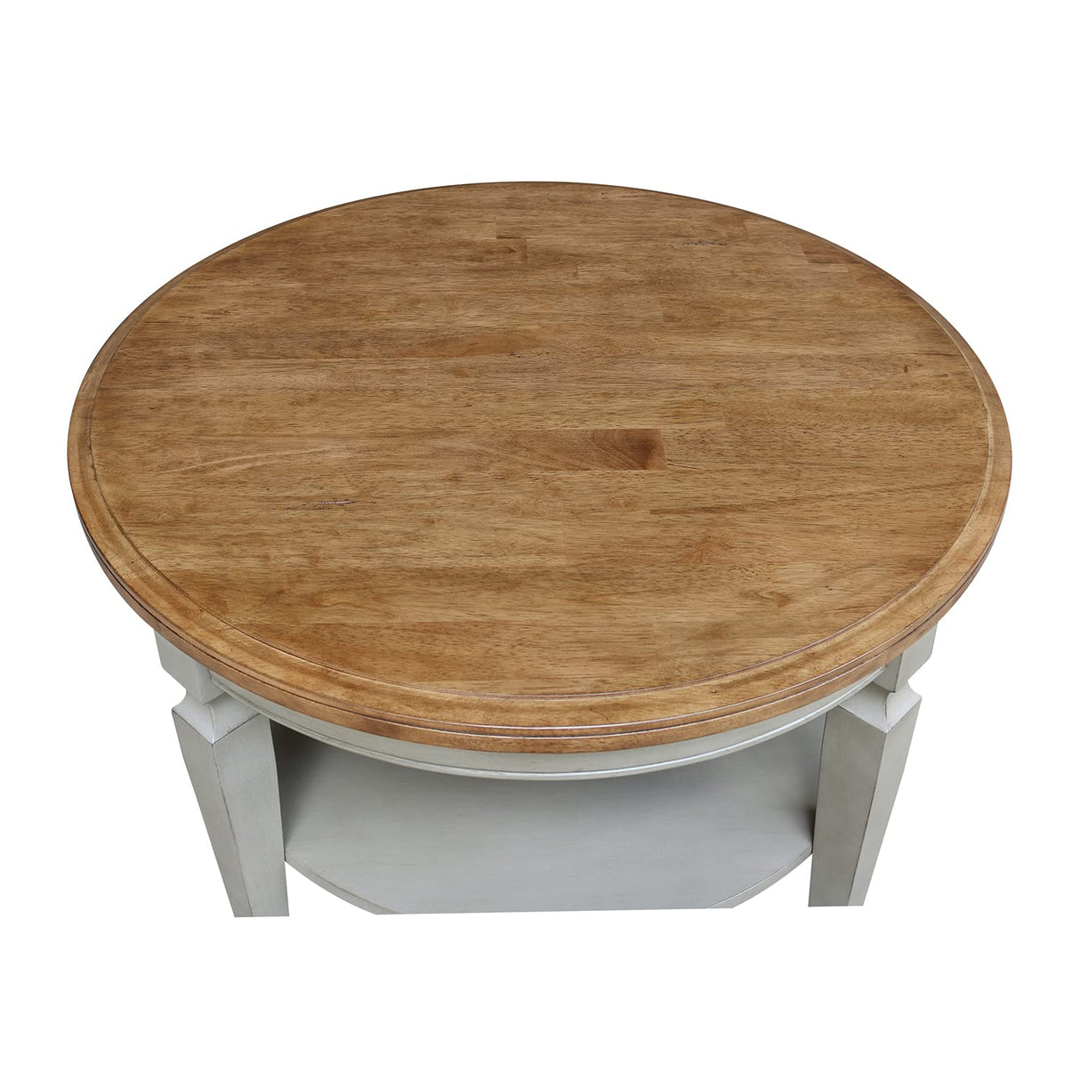 International Concepts Vista Round Hickory Stone Coffee Table IC International Concepts
