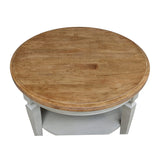International Concepts Vista Round Hickory Stone Coffee Table IC International Concepts