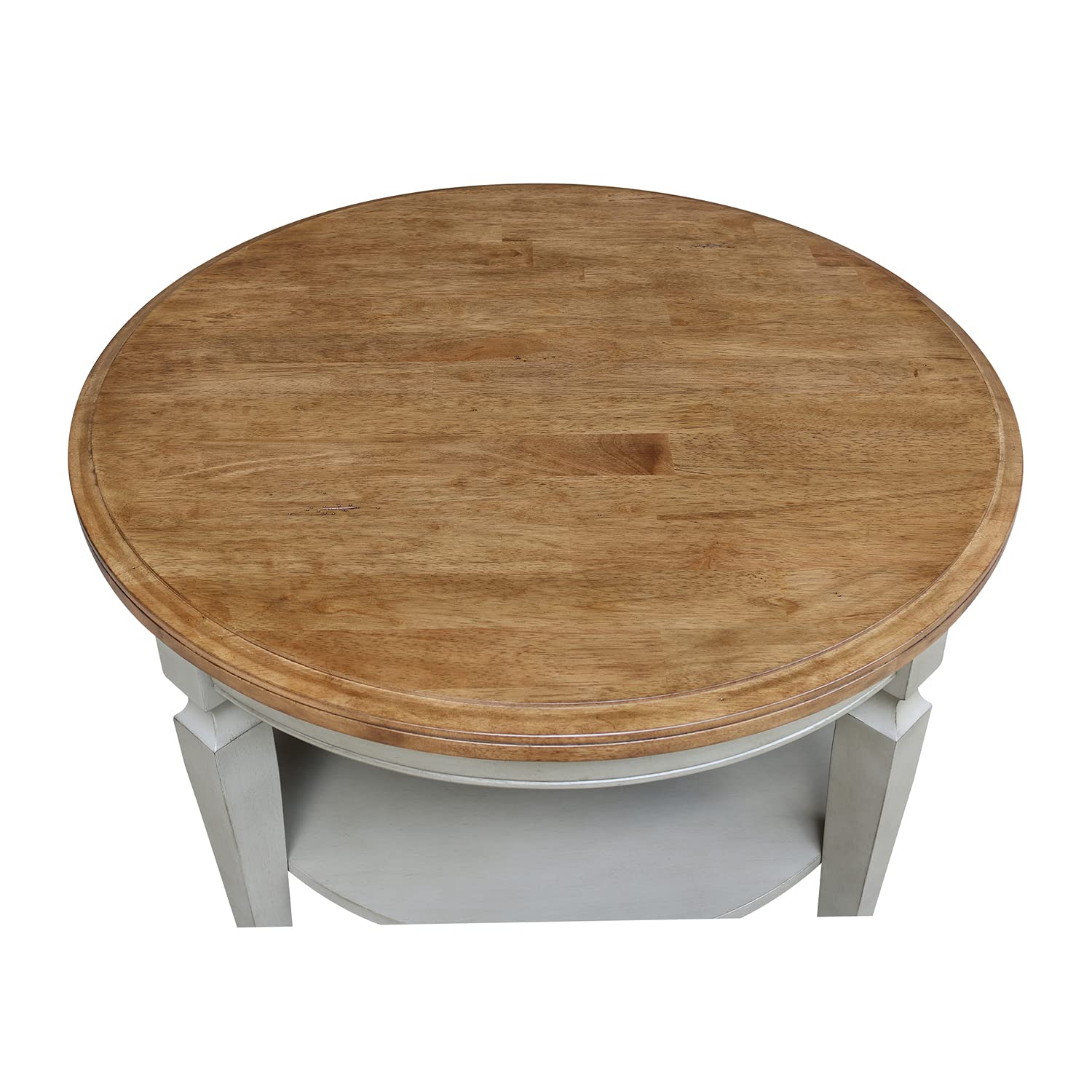 International Concepts Vista Round Hickory Stone Coffee Table - WoodArtSupply