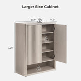 SICOTAS Shoe Cabinet 44" Tall Large Storage Organizer Modern Shoe Rack with Doors & 4 Shelves Mid Century Free Standing 6-Tier Cabinet for Entryway Hallway Living Room Closet SICOTAS