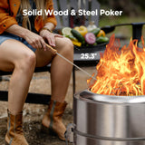 CIAYS Smokeless Firepit, 19 Inch Fire Pit for Camping with Patented Technology, Portable Fire Pit for Outside with Steel Grill Rack, Fire Poker, and Bag, Easy Setup and Storage, Wood Burning Ciays