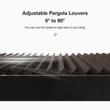 PURPLE LEAF Louvered Pergola 12' × 20' Outdoor Hardtop Gazebo Sun Shade with Adjustable Canopy Patio Aluminum Retractable Roof for Outside Deck Backyard Pavilion PURPLE LEAF