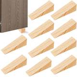 Akamino 10 Pack Wooden Door Stoppers,Non-Slip Soild Wood Door Wedges for Bottom of Door,Triangle Wood Block Security Door Stopper for Home Office Chair Caning - 4.8 x1.5x1.5 Inch Akamino