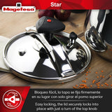 MAGEFESA Star Pressure Cooker, 4.2-Quart, 18/10 Stainless Steel, Works on All Stovetops (Induction Compatible), Safety Lock & 8 PSI Cooking MAGEFESA