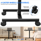 GallopFun Mobile Laptop Standing Desk Adjustable Height, Small Mobile Desk Workstation with Wheels, Portable Rolling Computer Desk Cart for Home Office Classroom (Black) GallopFun