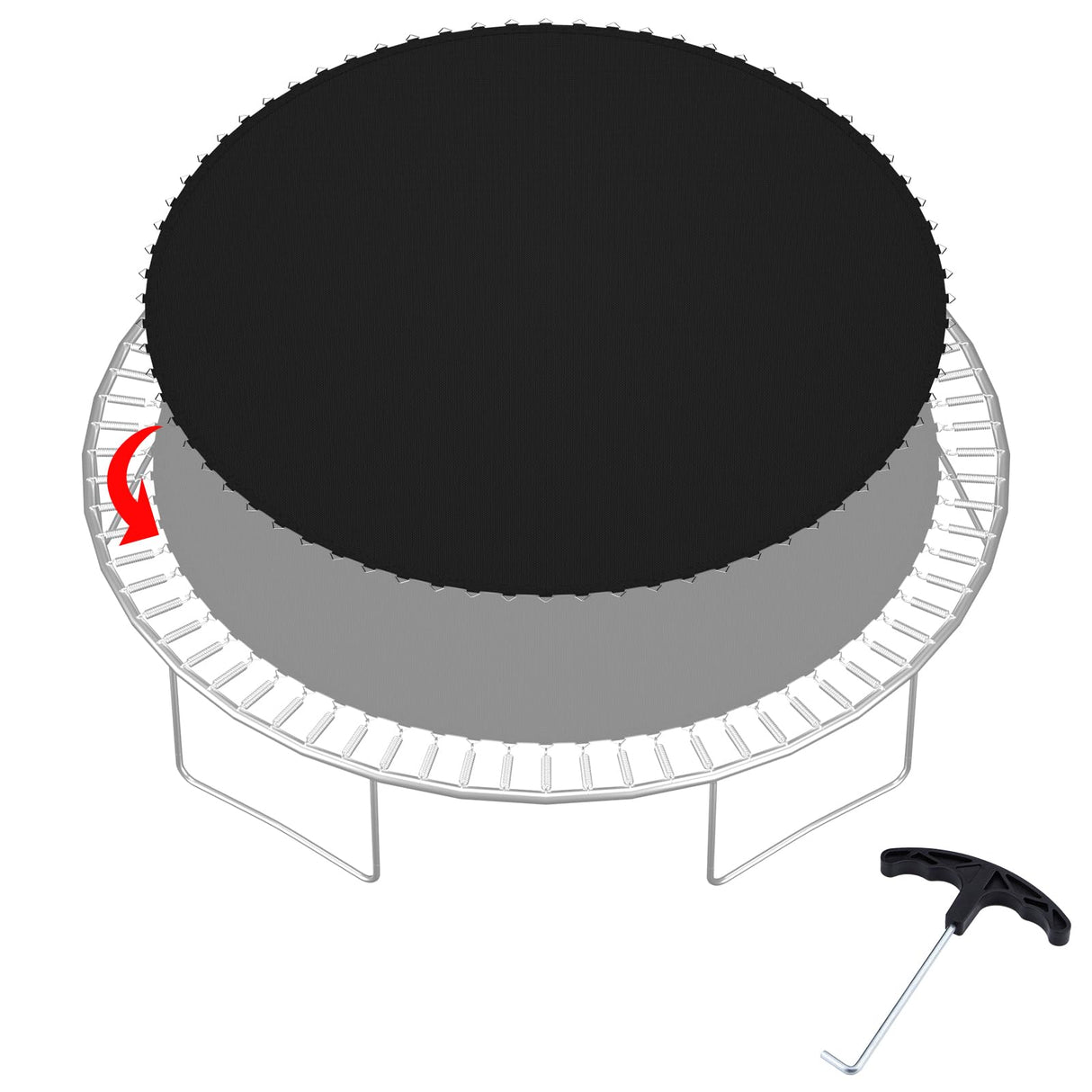 SPORTYOUTH Trampoline Replacement Jumping Mat 12ft, Fits 5.5" Springs 72 V-Hooks 12 Foot Round Trampoline Frames - EXCLUDING Frame & Spring SPORTYOUTH