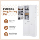 LUMISOL 72'' Tall Tilt Out Laundry Hamper, Bathroom Storage Cabinet with Hidden Laundry Hamper Basket, Drawer & 3 Doors, Freestanding Bathroom Cabinet with Adjustable Shelf, White LUMISOL