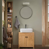 SoBuy Natural Bathroom Tall Cabinet with Drawer, Doors, and Adjustable Shelves SoBuy