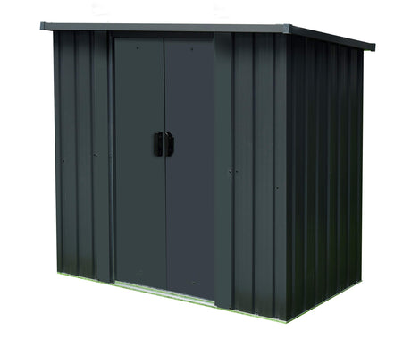Hanover Rust Resistant Galvanized Steel Compact Shed for Patio with Anchors and 2 Sliding Doors, 52 Cu.Ft. Capacity (2.8' x 4.8' x 4.4') Storage for Outdoor Furniture, Garden Tools and Yard Supplies Hanover