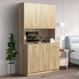 SoarFlash 71” Kitchen Pantry Buffet Freestanding Hutch Storage Cabinet Wood Sideboard Cupboard with 6 Doors,1 Drawer for Home, Dining Room,Brown SoarFlash