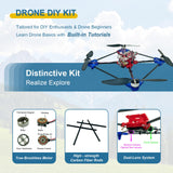 DIY Drone Kit with Brushless Motor & Dual Camera - STEM Building Project with Optical Flow Hovering, 360° Flips, One-Click Controls for Beginners to Learn Drone Engineering YYSOLDERIC