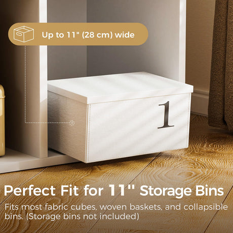 COMHOMA 8 Wood Cube Storage Organizer with Open Back and Removable Back Panels, 11In White Cube Storage Bookshelf, Cubicle Shelf Bookcase for Home Office Bedroom Living Room, Vertical or Horizontal COMHOMA