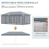 Outsunny 10' x 20' Pop Up Canopy Tent with Netting, Heavy Duty Instant Sun Shelter, Large Tents for Parties with Carry Bag for Outdoor, Garden, Patio, Gray Outsunny