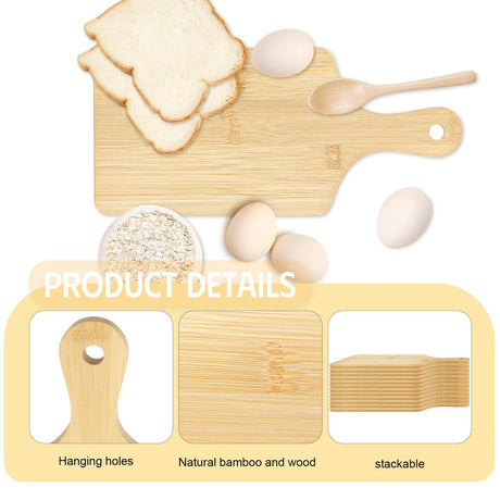 25 PCS Cutting Board Bulk Wood Chopping Board Laser Engraving Serving Board with Handle Charcuterie Boards for Customized Mother's Day Housewarming Gift 11" x 5" Bamboo YOUKE OLA
