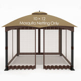 Tanxianzhe 10'x12' Gazebo Replacement Mosquito Netting 4-Panel Patio Screen Walls with Zipper (Brown) Tanxianzhe