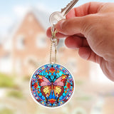 KJMYYXGS Butterfly Diamond Painting Keychain Kit, 6Pcs Double Sided Mini Art Key Chains KJMYYXGS