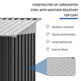 JYQAQA 5x3 FT Outdoor Garden Storage Shed, Waterproof Metal Garden Sheds with Window and Lockable Double Door, Weather Resistant Steel Tool Storage House Shed for Patio, Lawn Dark Gray JY QAQA PET