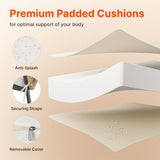 SUNCOZE Outdoor Patio Dining Set, 5 Pieces Rattan Patio Table and Chairs Set with Cushion and Umbrella Hole, Wicker Outdoor Patio Furniture Sets of 4 for Backyard and Porch, Beige SUNCOZE