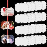 24 Pieces Christmas Sublimation Ornament Blanks MDF Sublimation Ornaments Double Sided Hanging Ornament with Rope Christmas DIY Ornament Supplies for Christmas Wedding Party Home Decor Maitys