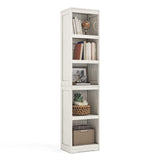 LINSY HOME 5-Shelf Bookcase, Narrow Bookshelves Floor Standing Display Storage Shelves 68 in Tall Bookcase Home Decor Furniture for Home Office, Living Room, Bed Room - White Oak LINSY HOME