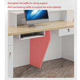 Modern Reception Desk with Counter, Salon Reception Desk with Lockable Drawer & Door Cabinet & Light Strip Receptionist for Office Boutique Lobby Shop cartBit