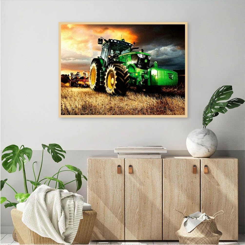 JFYHAB Diamond Painting Kits for Adults, 5D DIY Car Round Full Drill Diamond Dots Paintings Diamond Painting Truck Gem Art Craft for Home Wall Decor Diamond Art 12x16inch JFYHAB