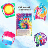Vanstek Tie Dye Kit, 24 Colors Tie Dye Shirt DIY Fabric Dye for Women, Kids, Men, with Rubber Bands, Gloves, Plastic Film and Table Covers for Family Friends Group Party Supplies Vanstek