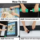 Rubber Jigsaw Puzzle Mat Roll Up,48.8X35 in 3000 2000 1500 1000 Pieces Puzzel Mats，Roll-Up Save Pad Trays for Sorting Board Glue Sheets and Frame Storage Accessories for Adults Pohxev