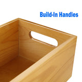A Selected Pine Wood Organizer Open Box 4 Packs, 6x10 Wooden Storage Container with Handle for Bathroom and Kitchen ASelected