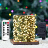 ZELUXDOT Fairy Lights Plug in,660FT 2000 LEDs Waterproof String Lights,Green Copper Wire,LED Lights Stirp with Remote 8Modes for Indoor Outdoor Christmas Wedding Birthday Patio Garden Decor,Warm White ZELUXDOT