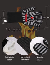 WEEDABEST Hot BBQ Gloves Heat Resistant Kitchen Oven Mitts Professional Long Heat Resistant Cooking Gloves for Grill,Grilling,Smoker,Barbeque,13.5 inch-Gray WEEDABEST