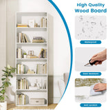GRUSIGN 71" Tall Bookcase, 6-Tier Open Display Storage Shelves, Floor Standing Large Book Shelf for Living Room, Home Office, Bed Room, White GRUSIGN