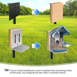 QwayHome Upgrade 80In Smart Bird Feeder Pole, Outdoor Bird House Poles Mount Kit for Bird Buddy Feeder & Wooden Bird House, Adjustable Heavy-Duty Birdhouse Pole Stand Post Set with 5-Prong Base QwayHome
