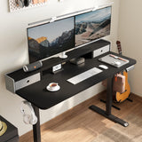 TRALT Electric Standing Desk 48 Inch Height with 2 Drawers-Adjustable Height Desk with Storage Shelf - Sit Stand Up Workstation (Black, 48X24 Inches) TRALT