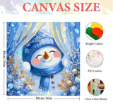 igoodom Christmas Paint by Numbers Kit for Adults – Christmas Snowman Adult Paint-by-Number on Canvas, DIY Acrylic Painting Set for Home Decor Gift, 16x16inch igoodom