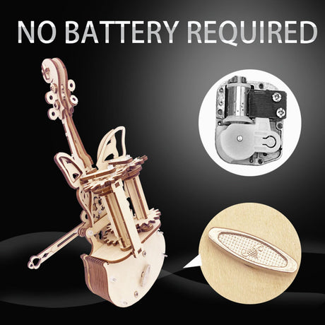 3D Wooden Puzzle for Adults - Cool Cello Music Box DIY Model for Adults to Build Wood Crafts Mechanical Puzzle Building Kits for Kids Age 14+Years Old IQIETOY