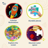 B. toys- Gigantic Jigsaw 2-Pack - Sea & Solar System- 48-Piece Floor Puzzles-Large 2 x 3 Feet Jigsaw Puzzles for Kids – Educational & Developmental Toys – 3 Years + B. toys