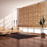 Blackout Bamboo Blinds, Bamboo Roll Up Shades for Indoor Windows, Waterproof Cordless Roller Shades Privacy Partition Outdoor Natural Reed Curtains for Home Patio Porch 34 Inch W x 60 Inch H VELLOW