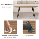 HIPIHOM 47.2'' Dining Table Set for 4,Modern Wood Dining Table,Leather Dining Chairs 4,Table and Chairs Set of 4,Ideal for Kitchen Dining Room (Walnut Color Table + 4 U-Shaped White Chairs, 47.2") HIPIHOM