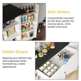 BREEZEHEAT 72" Tall Kitchen Pantry Cabinet, White Freestanding Farmhouse Pantry Storage Cabinet with 180° Swivel Doors, Adjustable Shelves & Drawer, Hutch Cabinet for Kitchen, Dining Room or Bathroom BREEZEHEAT