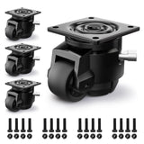 ANDUTEES Leveling Casters Heavy Duty with Upgraded Ratchet Handle Design, Adjustable Retractable Casters Set of 4, Swivel Industrial Castor Wheels for Workbench (80F, 4400 Lbs Capacity, Black) ANDUTEES