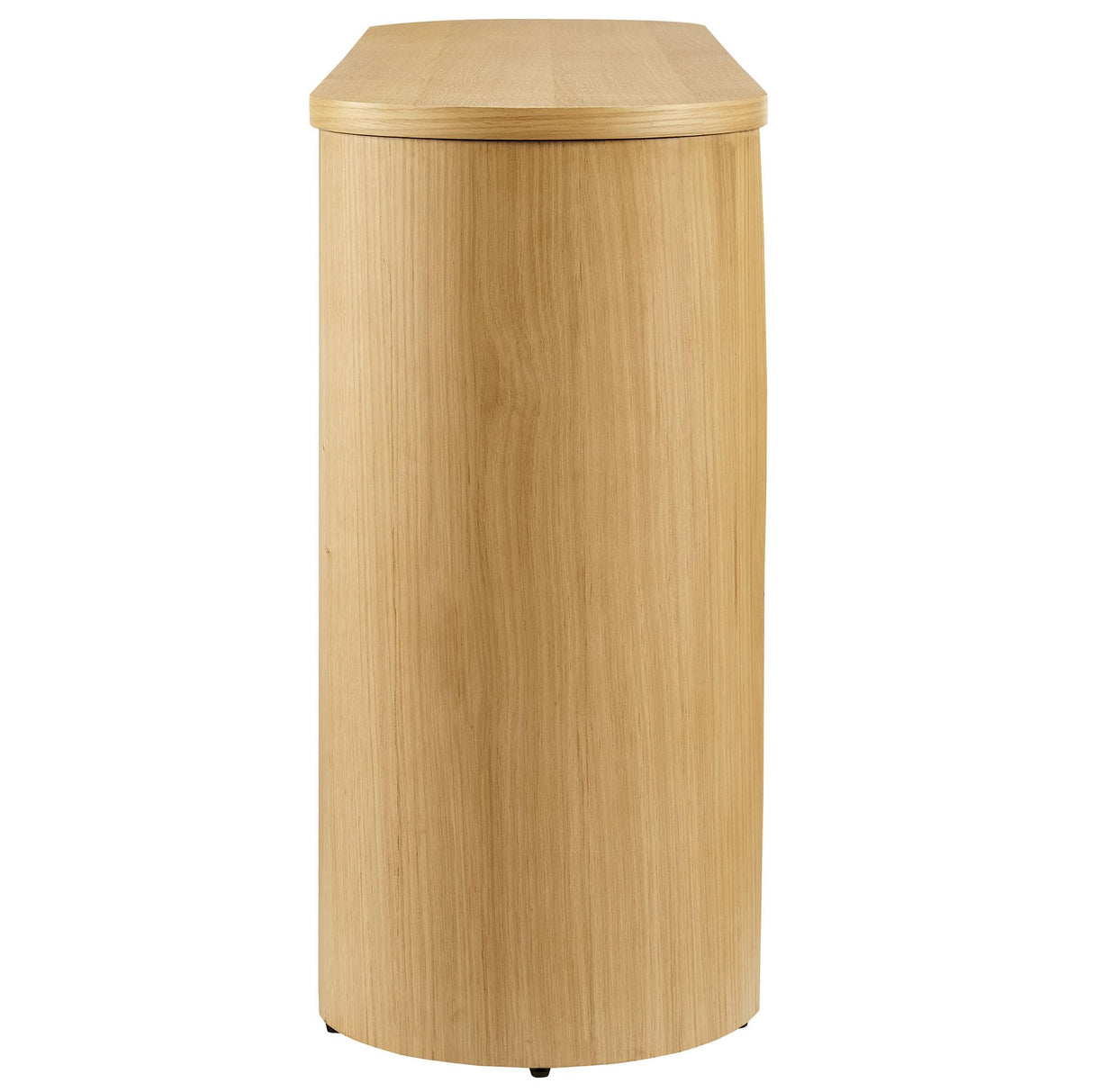 Modway Aspect 60 Inch Oval Console Table in Oak with Reversible Arched Legs - Modern Oval Wood Narrow Entryway Table - Curved Profile Design Thin Sofa Table for Hallway or Living Room Modway