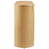 Modway Aspect 60 Inch Oval Console Table in Oak with Reversible Arched Legs - Modern Oval Wood Narrow Entryway Table - Curved Profile Design Thin Sofa Table for Hallway or Living Room Modway