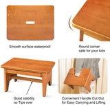 Wooden Step Stool for Adults,9.1''High One Step Stool for High Bed/Kitchen Riser,550 Lbs Beside Step Stool for Elderly Kids-Sturdy/Durable Footstool,Nonslip Stepping Stool for Bedroom/Kitchen/Bathroom HouseJoy