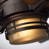 Luminance kathy ireland HOME Amhurst LED Ceiling Fan, 54 Inch Dimmable Lighting with 4-Speed Wall Control | Indoor Metal Fixture with 5 Reversible Wood Blades, Venetian Bronze Luminance