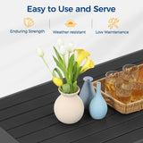 Wisteria Lane Aluminum Outdoor Furniture Patio Coffee Table, All-Weather Outdoor Metal Coffee Table, Modern Rectangle Coffee Table for Balcony, Garden, Black Wisteria Lane