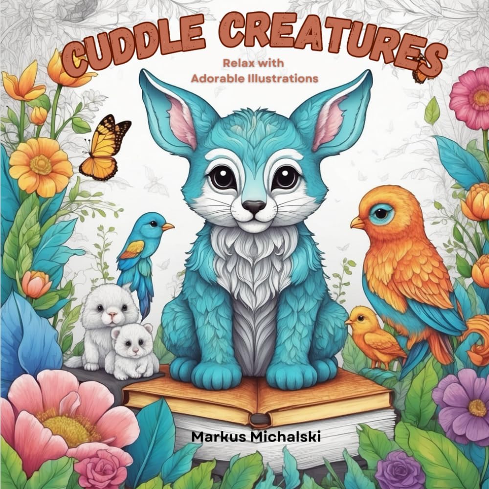 Cuddly Creatures - Relax and Unwind with Adorable Baby Animal Illustrations: Coloring book for teens and adults, gift, baby animals WoodArtSupply