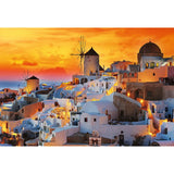 Trefl Romantic Sunset: Oia, Santorini 1500 Piece Jigsaw Puzzle Prime 33"x23" Thick Cardboard, Greece, Sunset, Vacation, Creative Entertainment for Adults and Children from 12 Years Old Trefl