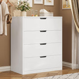 BTHFST 4 Drawers White Dresser for Bedroom, Modern Wood Chest of Drawers 4 Drawer Dresser with Large Capacity for Living Room, Closet, Hallway, Entryway BTHFST