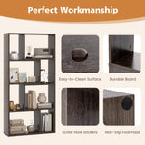 Giantex 8-Cube Geometric Bookshelf, 4-Tier High Bookcase, 48" Modern Storage Organizer, Floor Standing Open Display Shelving, Wooden Storage Cabinet for Living Room, Bedroom, Study, Gray Giantex